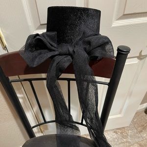 Ladies black Victorian hat with lace